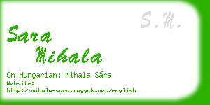 sara mihala business card