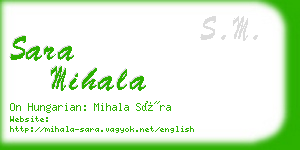 sara mihala business card